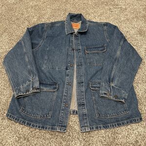 Levi's Broadway Engineer Workwear Blue Jean Coat Relaxed Fit Jacket Size Large